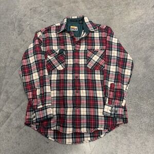 VTG Ozark Trail Flannel Shirt Mens Stewarts Red Green Tartan Plaid Pocket Medium